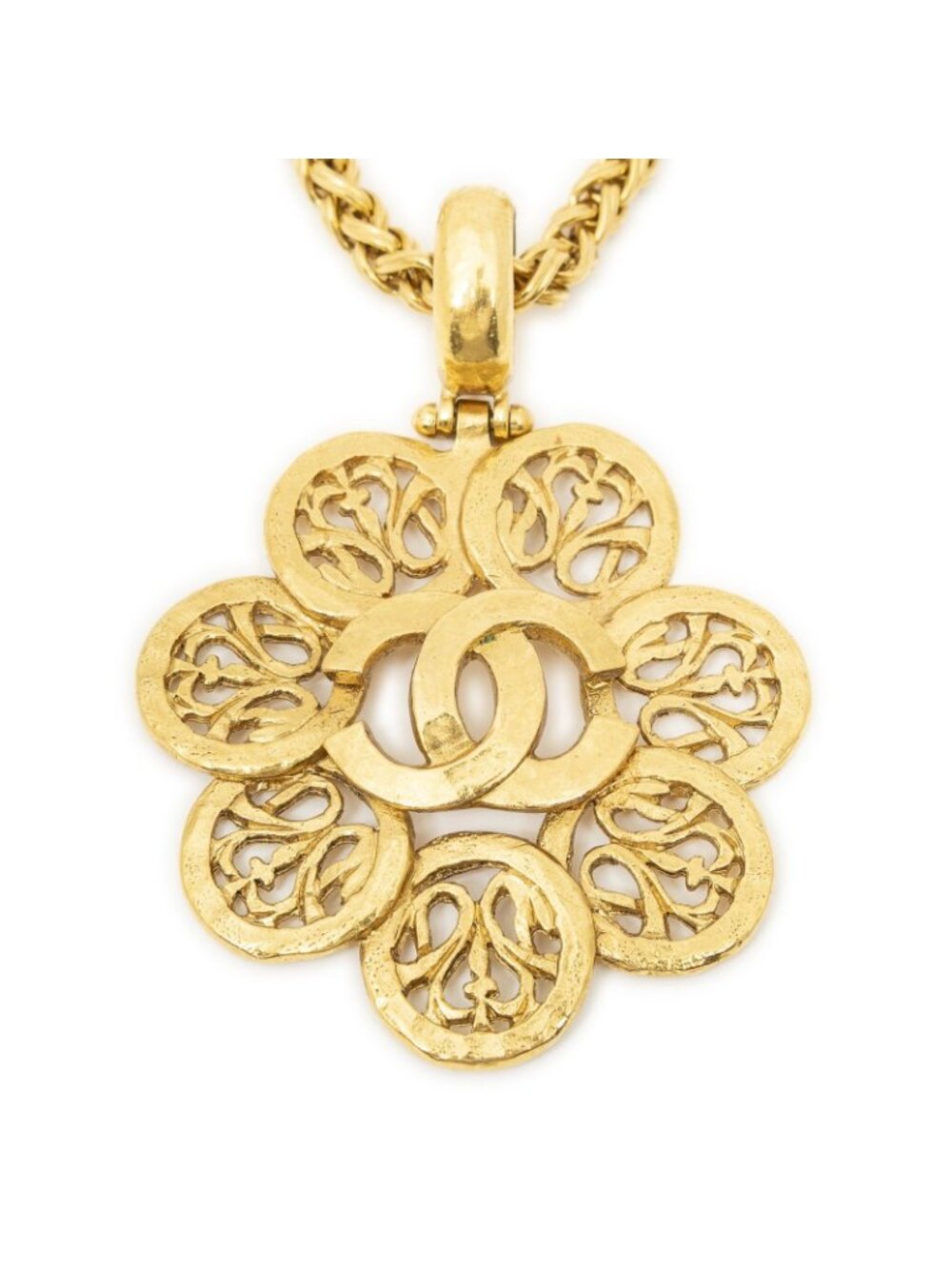 Chanel CC Arabesque Flower Pendant Gold Plated - Picture 2 of 4